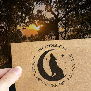Sello Automático Nombre de familia personalizado Wolf Moon Direcció
