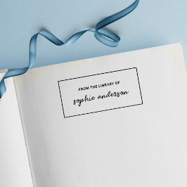 Sello Automático Nombre De Guión Con Estilo De Borde De La Bibliote