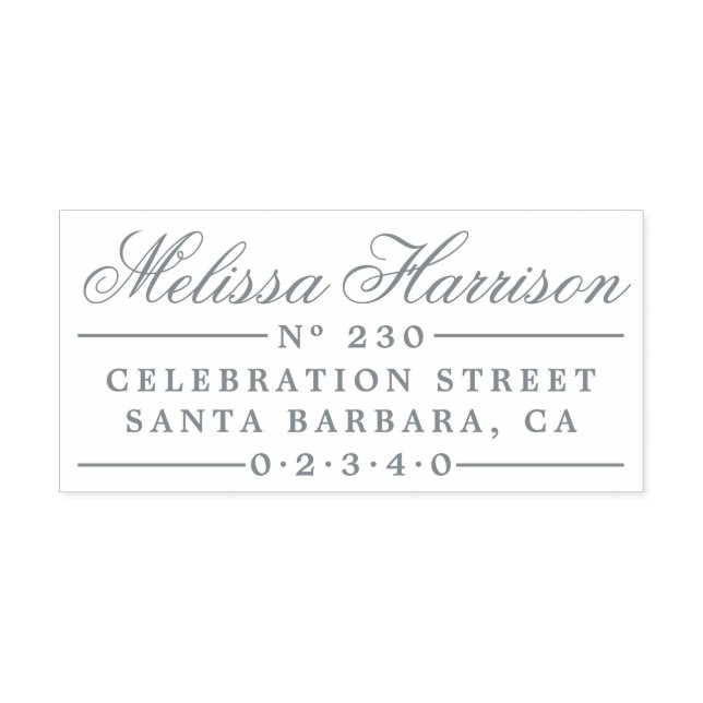 Sello Automático Nombre de guión elegante | Dirección de devolución (Diseño)