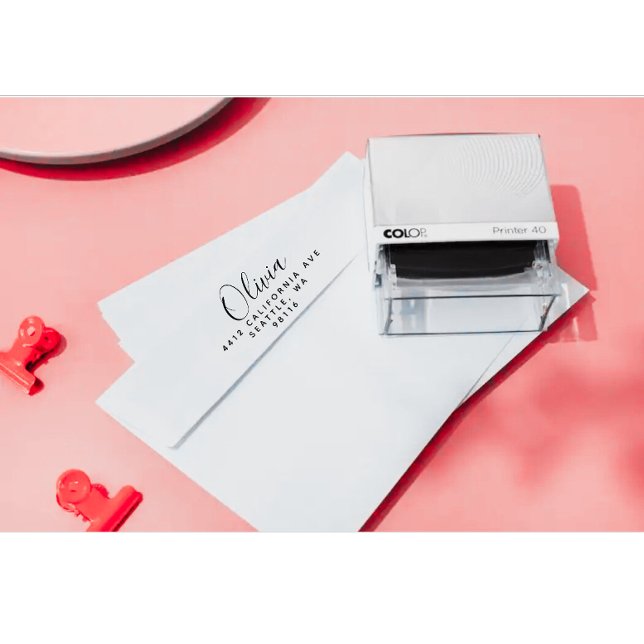 Sello Automático Nombre de la dirección de devolución del personali (Modern Custom return address self ink stamp)