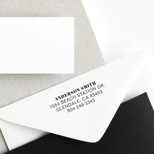 Sello Automático Nombre de la empresa y dirección de retorno comerc (Modern Return Address Rubber Stamp)