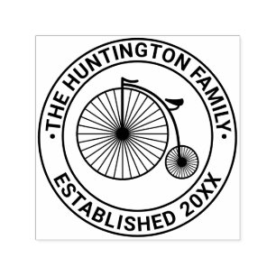 Sello Automático Nombre de la familia de velocípedo Penny Farthing 