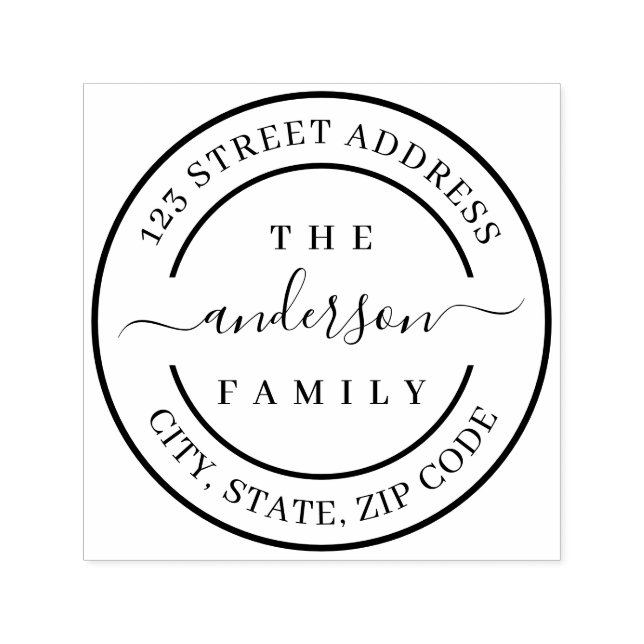 Sello Automático Nombre de la familia del personalizado Dirección d (Diseño)