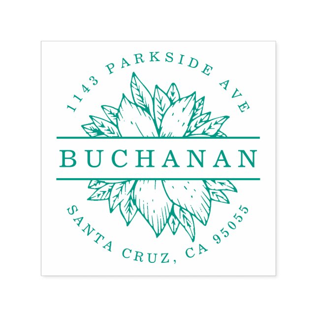 Sello Automático Nombre de la familia Dirección de devolución botán (Diseño)