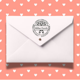 Sello Automático Nombre de la familia Merry Christmas Candy Sticks 