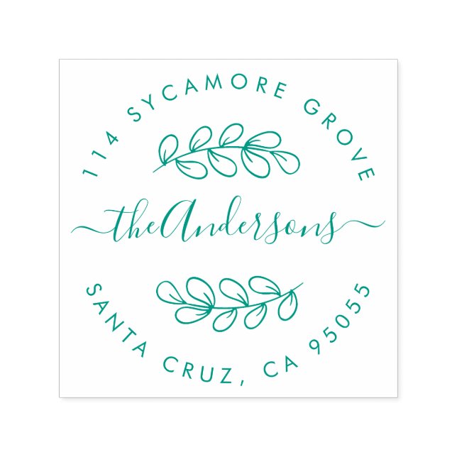 Sello Automático Nombre de la familia Wreath dibujada a mano person (Diseño)