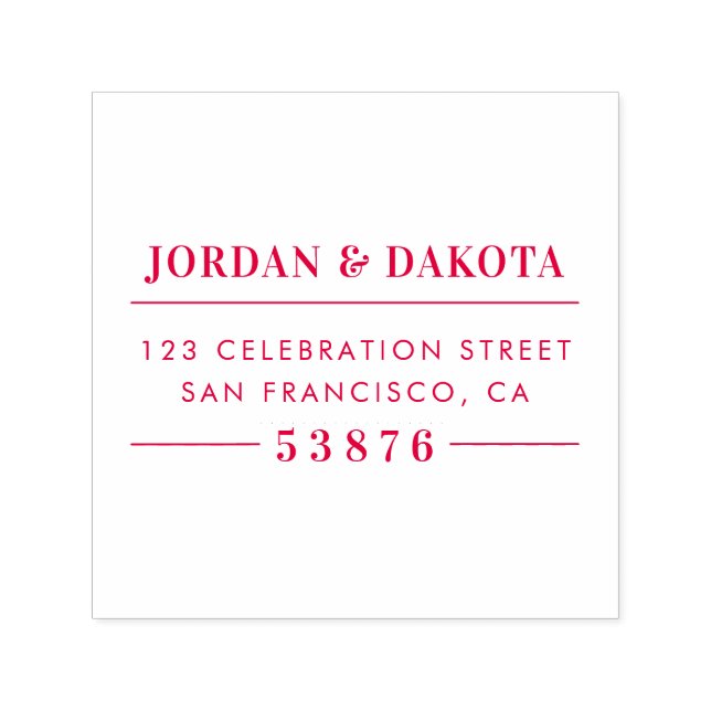 Sello Automático Nombre de la pareja personalizado Dirección de dev (Diseño)