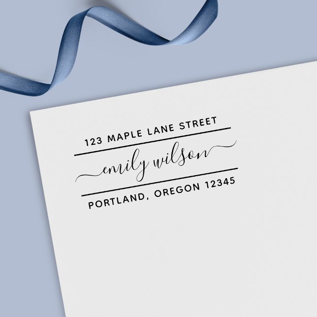 Sello Automático Nombre de Letra Caligráfica 2 Líneas Dirección de  (Subido por el creador)