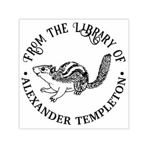 Sello Automático Nombre de libro de biblioteca de ardilla listada r