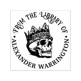 Sello Automático Nombre de libro de biblioteca de cráneo humano cor