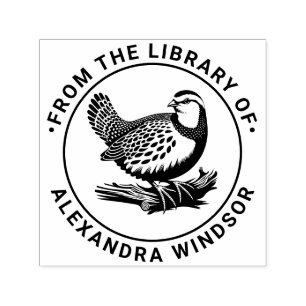 Sello Automático Nombre de libro de biblioteca Partridge Game Bird 