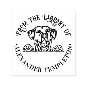 Sello Automático Nombre de libro de la cara del perro Labrador Retr