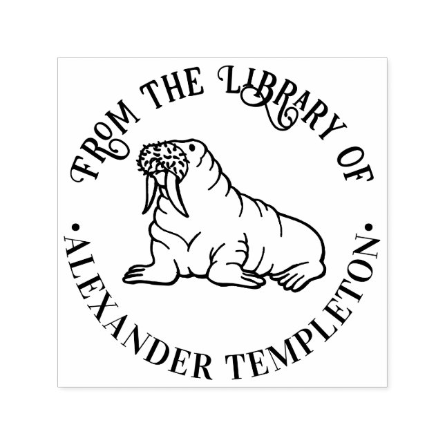 Sello Automático Nombre de libro redondo de biblioteca de contorno  (Diseño)