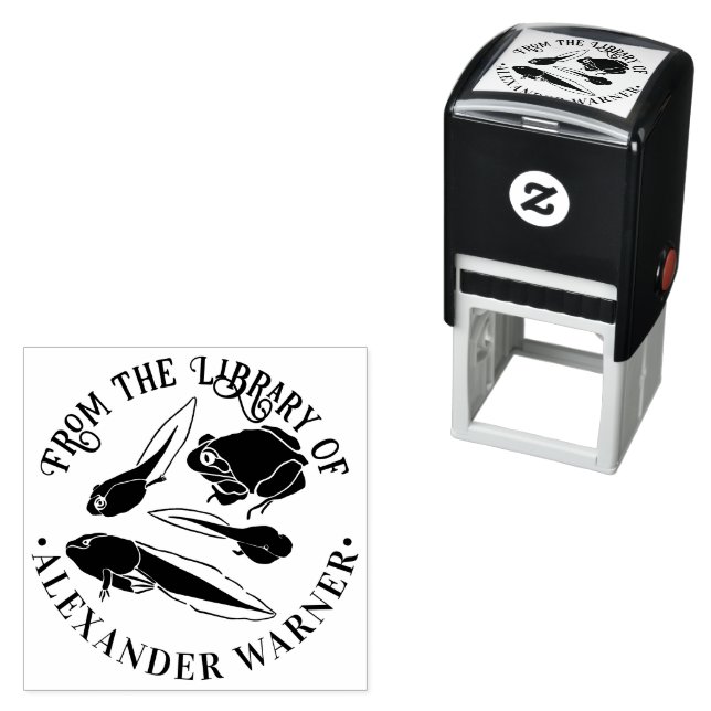 Sello Automático Nombre de libro redondo de rana renacuajo (In Situ)