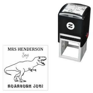 Sello Automático Nombre de maestro de escuela Dinosaurio Trabajo Ro