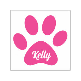 Sello Automático Nombre de Mascota Personalizado Kawaii Huella de P