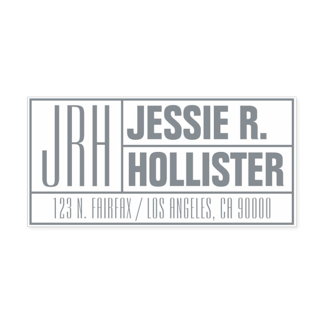 Sello Automático Nombre de monograma moderno o dirección de devoluc (Diseño)