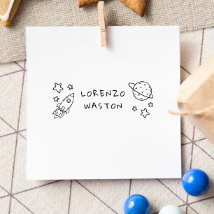 Sello Automático Nombre de niños personalizado con elementos de esp