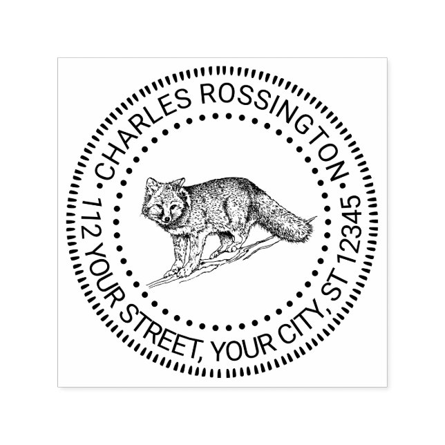 Sello Automático Nombre de zorro arbustivo rústico Dirección de dev (Diseño)