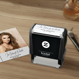 Sello Automático Nombre del estudio de maquillaje con dirección de