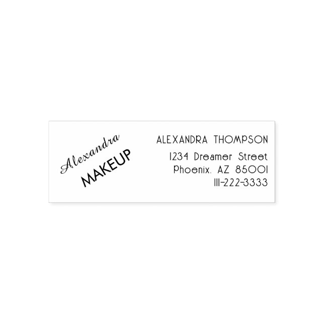 Sello Automático Nombre del estudio de maquillaje con dirección de  (Diseño)