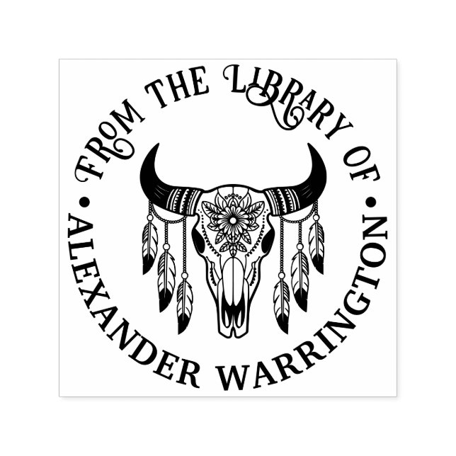 Sello Automático Nombre del libro de biblioteca de las plumas triba (Diseño)