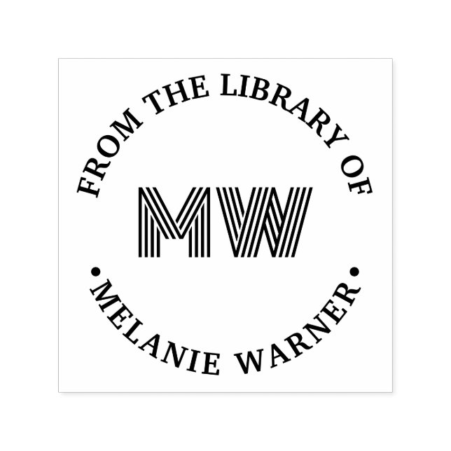 Sello Automático Nombre del libro de biblioteca inicial del gráfico (Diseño)