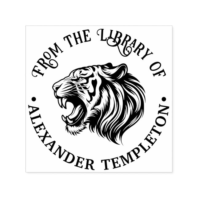 Sello Automático Nombre del libro de la biblioteca 1P de la cabeza  (Diseño)