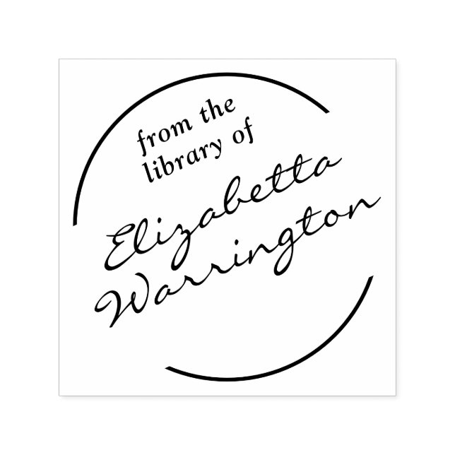 Sello Automático Nombre del libro de la biblioteca con letra manusc (Diseño)