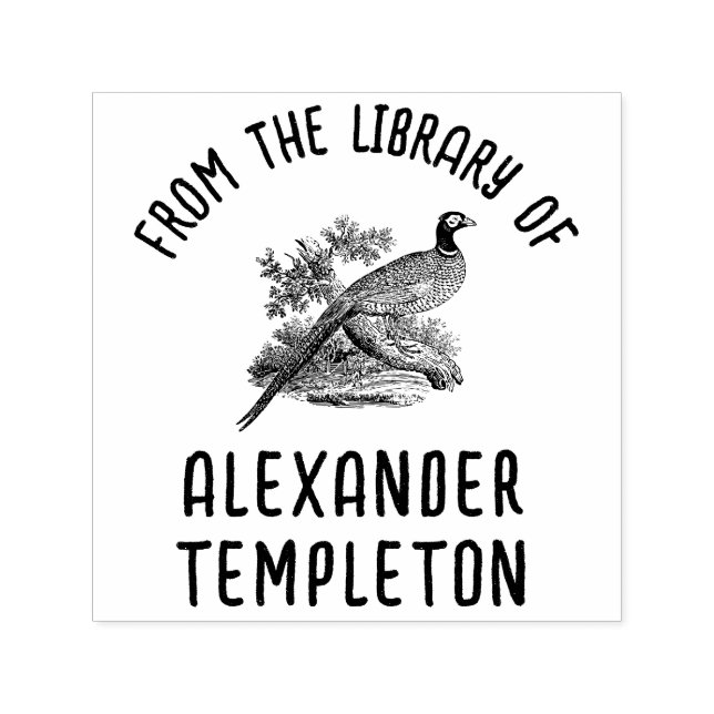 Sello Automático Nombre del libro de la biblioteca de aves de caza  (Diseño)