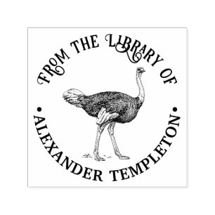 Sello Automático Nombre del libro de la biblioteca de dibujo vintag