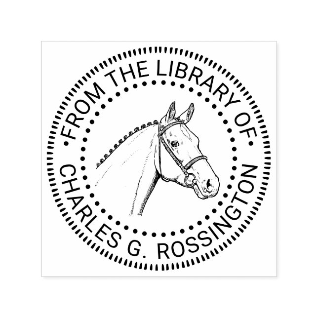 Sello Automático Nombre del libro de la biblioteca de dibujos de Ma (Diseño)