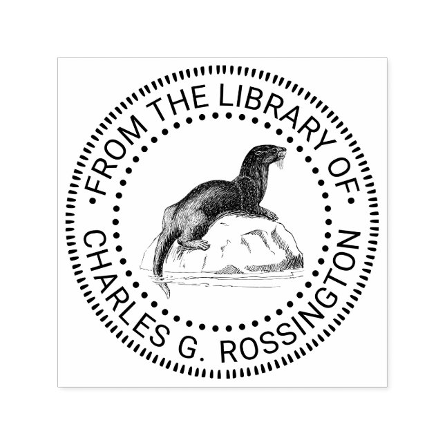 Sello Automático Nombre del libro de la biblioteca de dibujos de or (Diseño)