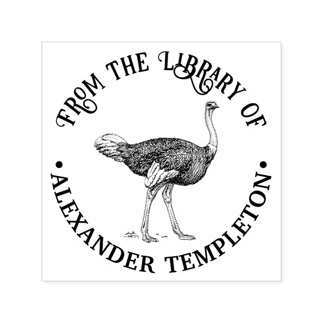 Sello Automático Nombre del libro de la biblioteca de dibujos de Os (Diseño)