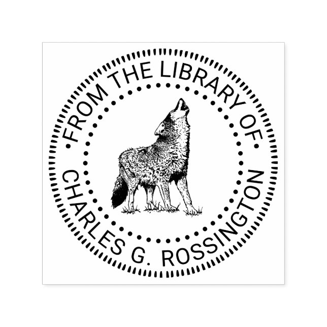 Sello Automático Nombre del libro de la biblioteca de dibujos vinta (Diseño)