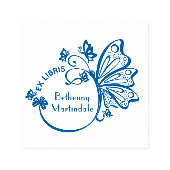 Sello Automático Nombre del libro de la biblioteca de marcos de mar (Diseño)