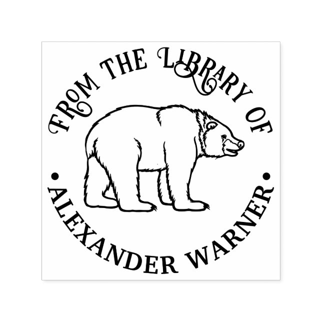 Sello Automático Nombre del libro de la biblioteca de redondeo del  (Diseño)