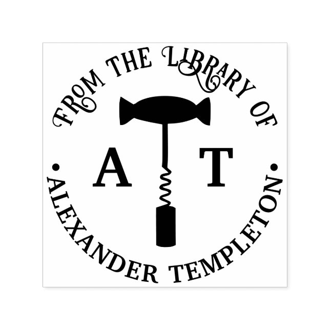 Sello Automático Nombre del libro de la biblioteca de Wine Corkbolt (Diseño)