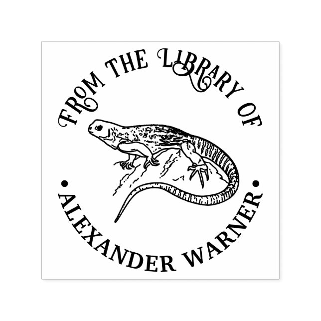 Sello Automático Nombre del libro de la biblioteca Gecko Lizard (Diseño)
