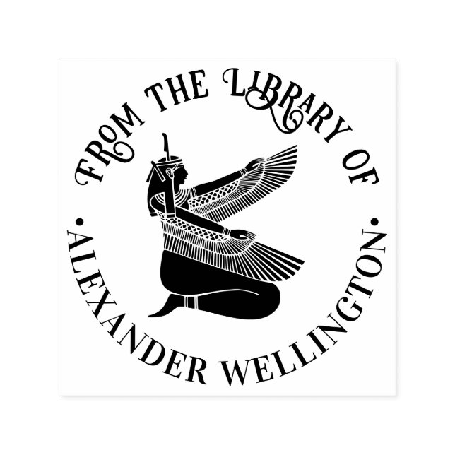 Sello Automático Nombre del libro de la biblioteca Maat Silhouette  (Diseño)