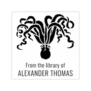 Sello Automático Nombre del libro de la biblioteca Octopus Silhouet