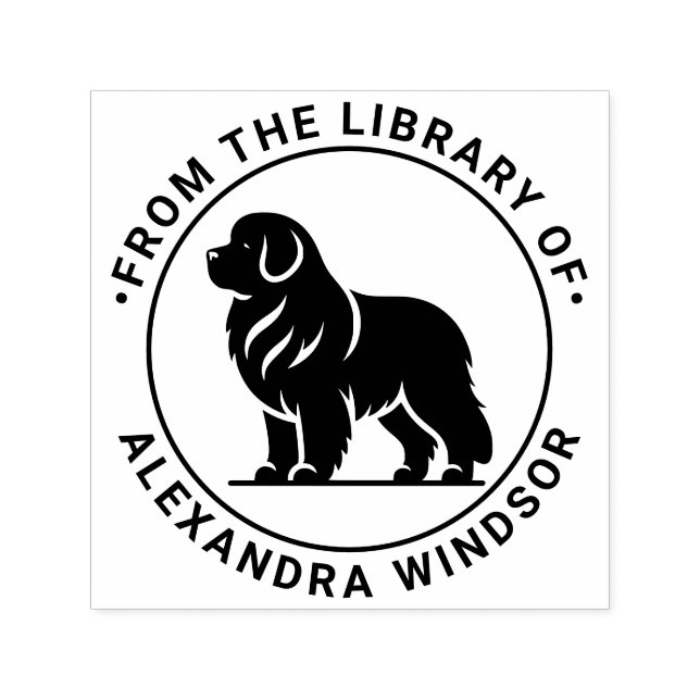 Sello Automático Nombre del libro de la biblioteca Sil de perro de  (Diseño)