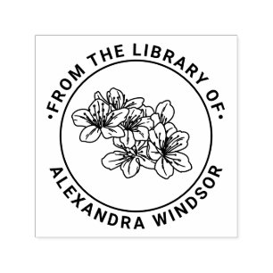 Sello Automático Nombre del libro Flor de Cerezo Bonita