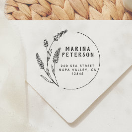 Sello Automático Nombre del marco floral moderno Dirección de devol