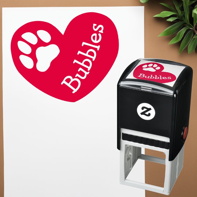 Sello Automático Nombre del Mascota de impresión Heart Paw Firma Se (Paw-sitive Love: Cute Pet Name Signature Self-Inking Stamp 🐾❤️)