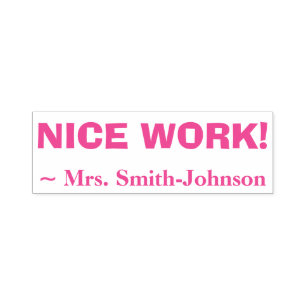 Sello Automático Nombre del profesor personalizado + "¡BUEN TRABAJ