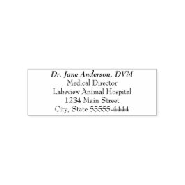 Sello Automático Nombre del veterinario (cursiva negrita) Título de