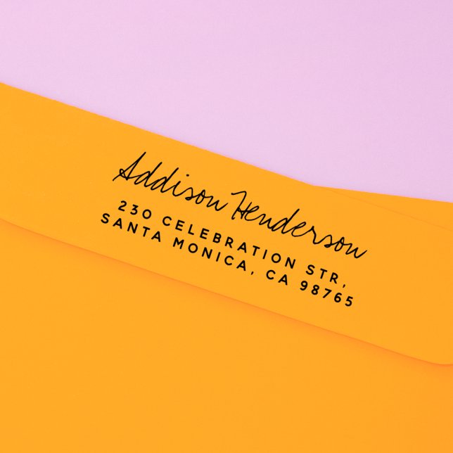 Sello Automático Nombre escrito a mano y dirección de devolución si (Rubber Stamp Mock-up)