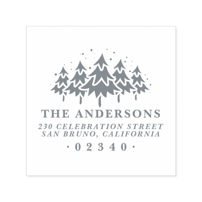 Sello Automático Nombre formal de familia de árbol de Navidad y dir (Diseño)