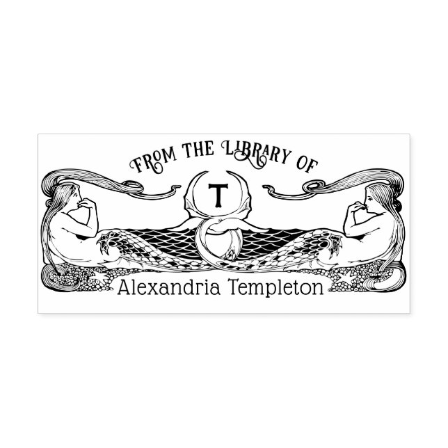 Sello Automático Nombre inicial del libro de la biblioteca de dos S (Diseño)